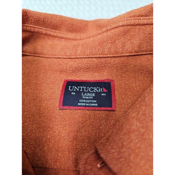 Untuckit Shrit Mens Large Sherwood Button Up Ora Slim Fit - Picture 4 of 7
